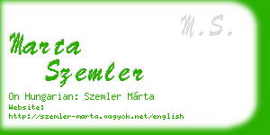 marta szemler business card